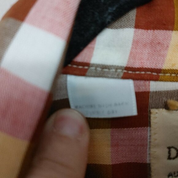 Dee Cee Brand Mens XL Western Shirt Brown Red Plaid Snap Up Short Sleeve Vintage - Picture 4 of 5